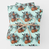 Pompoenen en Scarecrow Halloween Inpakpapier Vel (In situ)