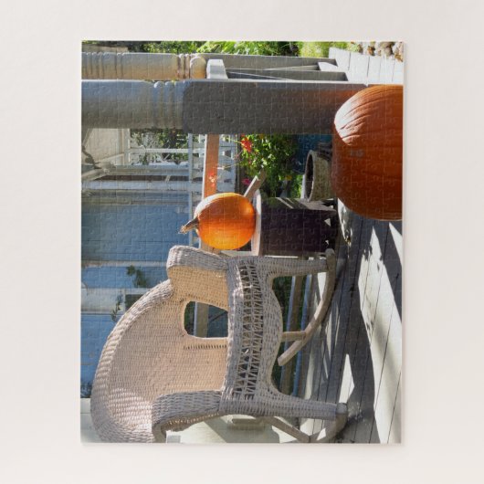 Pompoenen en Wicker Rocker - Martha's wijngaard Legpuzzel (Verticaal)