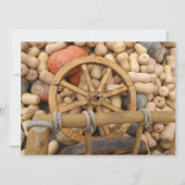 Pompoenen en wieltjes van de landelijke houten kar kaart (Voorkant)