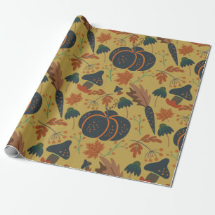 Pompoenen en wortelen naadloos patroon cadeaupapier