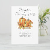 Pompoenen en Zonnebloemen Pompoen Carving Party Kaart (Staand voorkant)