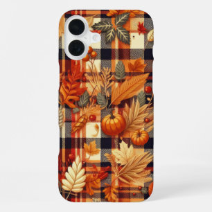 Pompoenen Esdoornbladeren Herfst Plaids iPhone 16 Plus Hoesje