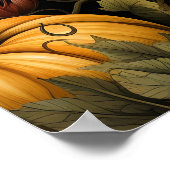 Pompoenen Floral Art Poster (Hoek)