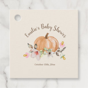 Pompoenen & Fopspenen Bloemen Herfst Baby shower Bedankjes Labels