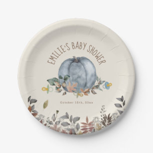 Pompoenen Fopspenen Herfst Boy Baby shower Papieren Bordje