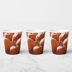 Pompoenen Foto voor Herfst, Halloween of Thanksgiv Papieren Bekers