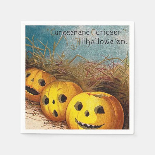 pompoenen Halloween Feestelijke servetten (Voorkant)
