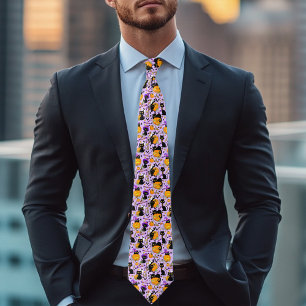 Pompoenen Halloween Snoep Black Cats Stropdas