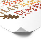 Pompoenen, Hayrides, Flannels Typografie Poster (Hoek)