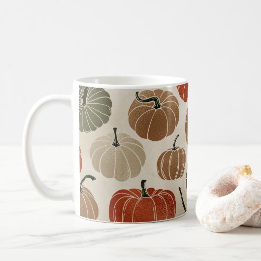 Pompoenen Herfst Koffiemok (Met donut)