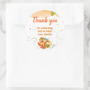 Pompoenen Herfst Oogst Cadeaubijsluiter Ronde Sticker