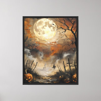 Pompoenen in de Vuurhemel Canvas Afdruk