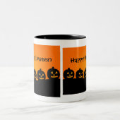 Pompoenen in een rij, Happy Halloween Mok (Center)