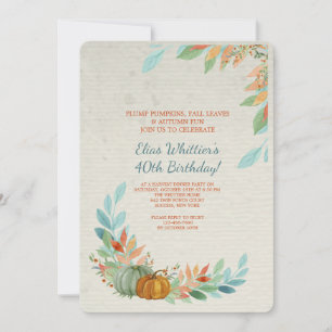 Pompoenen in Waterverf Uitnodiging