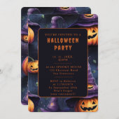 Pompoenen Magic Petten Halloween Uitnodiging Kaart (Voorkant / Achterkant)