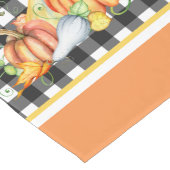 Pompoenen op Black Gingham Lange Tafelloper (Hoek)