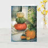 Pompoenen op de voorkant kaart (Gele Bloem)