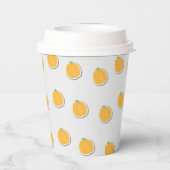 Pompoenen op grijs papieren bekers (Achterkant)