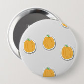 Pompoenen op grijs ronde button 4,0 cm (Voorkant /achterkant)