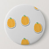 Pompoenen op grijs ronde button 4,0 cm (Voorkant)