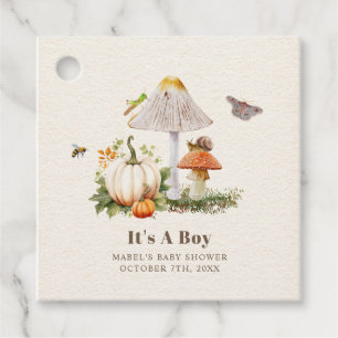 Pompoenen Paddestoel Woodland Insects Boy Baby sho Bedankjes Labels