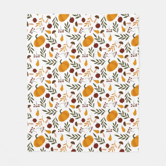 Pompoenen, Pomegranaten en peren Fleece Deken (Voorkant)