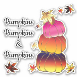 Pompoenen & Pompoenen Gradiënt, Goud, & Folie Text Sticker