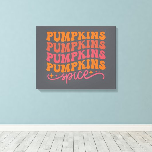 Pompoenen Pompoenen Pompoenen Spice Canvas Afdruk (Insitu (Houten vloer))
