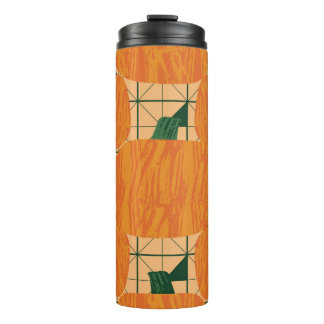 Pompoenen: Retro geometrische driehoek. Thermosbeker