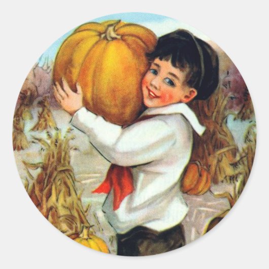  pompoenen ronde sticker (Voorkant)