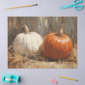 Pompoenen Sinaasappel Wit Schilderij Decoupage Tissuepapier (Craft)