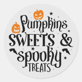 Pompoenen snoepjes spooky spenen Halloween Ronde Sticker