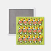 Pompoenen, soep en gestripte achtergrond magneet (Voorkant / Achterkant)