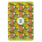 Pompoenen, soep en gestripte achtergrondmonogram magneet (Verticaal)
