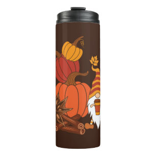 Pompoenen, steranijs, kaneelstokjes, herfstlev thermosbeker