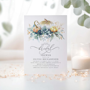 Pompoenen Succulents Greenery Herfst Vrijgezellenf Kaart