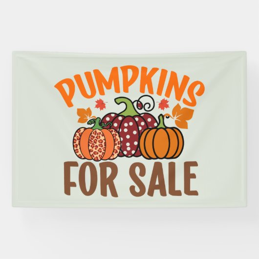 Pompoenen te koop verkopers spandoek (Horizontaal)