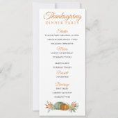 Pompoenen Thanksgiving Herfst Diner Menu Kaart (Voorkant)