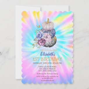 Pompoenen Tie Dye Verjaardagsuitnodiging Kaart