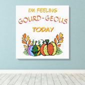 pompoenen van kalebas en Herfst Canvas Afdruk (Insitu (Houten vloer))