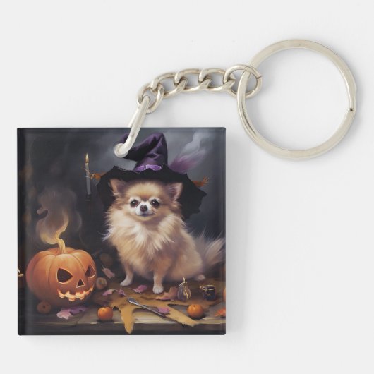 Pompoenen van Pommeren Halloween eng Sleutelhanger (Achterkant)