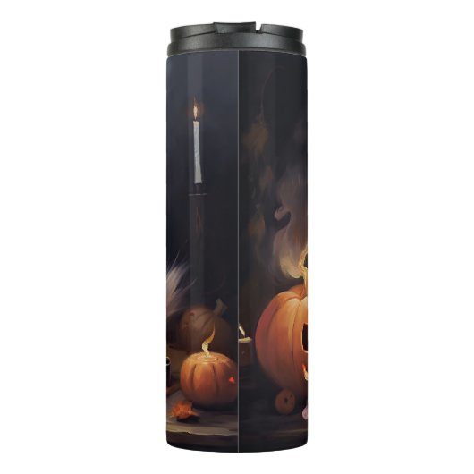 Pompoenen van Pommeren Halloween eng Thermosbeker (Achterkant)