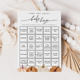 Pompoenen Vind de Gast Baby Bingo Game Kaart