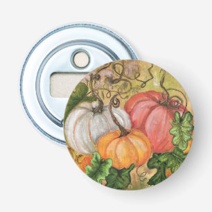 Pompoenen - Waterverf Button Flesopener