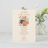 Pompoenen Wildflowers Thanksgiving Dinner Menu (Staand voorkant)