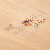 Pompoenen Wildflowers Thanksgiving Dinner Menu Acryl Uitnodigingen (Laagn)