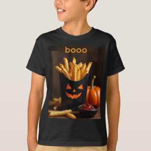 Pompoenfriet met ketchup voor halloween t-shirt