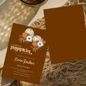 Pompoengeslacht onthult baby shower van bloemen kaart