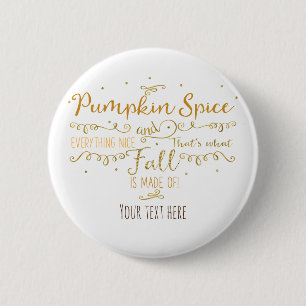 Pompoengewürz & Alles Leuk Herfst Ronde Button 5,7 Cm