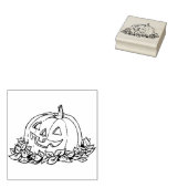 Pompoengezicht 3, kunststempel 	rubberstempel (Gestempeld)